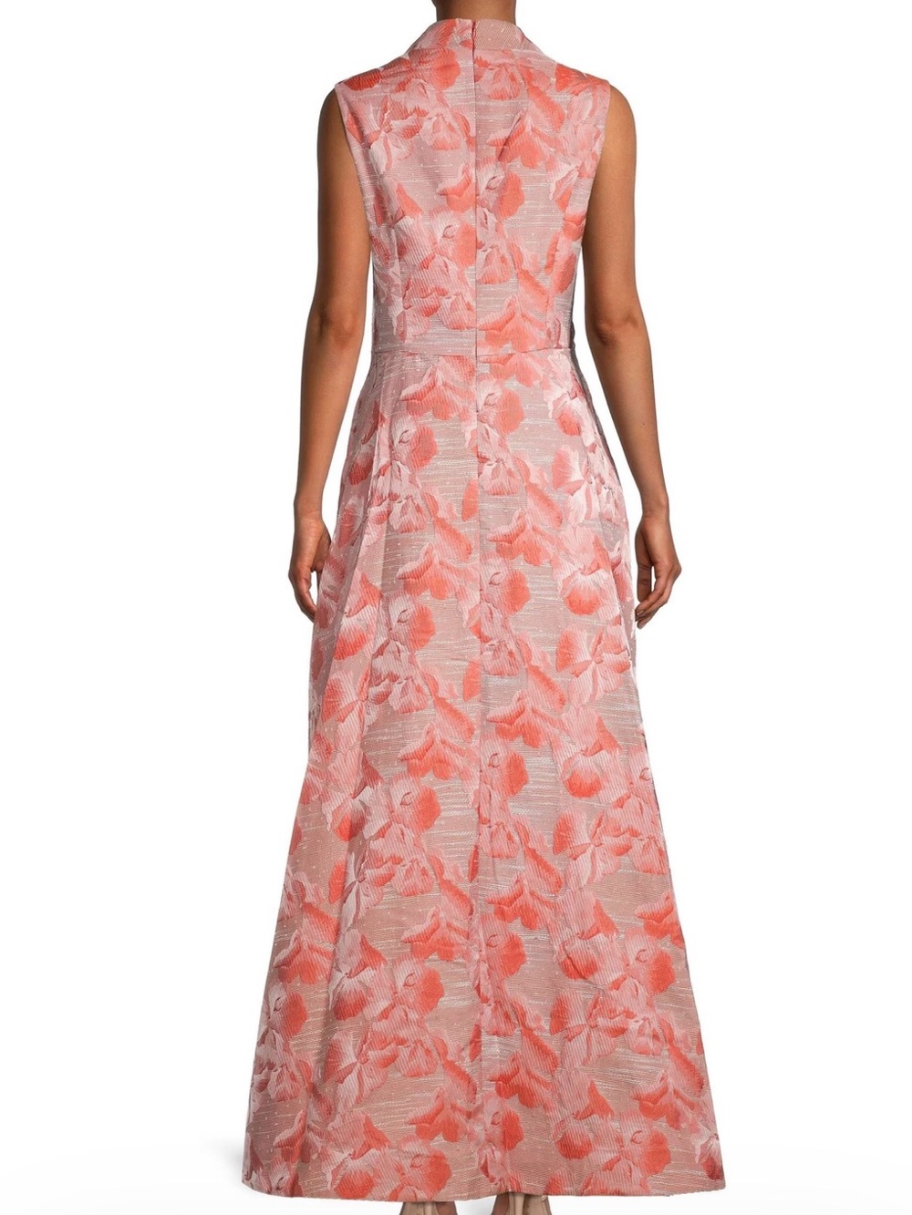 Kay Unger New York Evie Floral Stripe Jacquard Swan-Neck Ball Gown - 🧡🧡🧡 - Picture 4 of 5